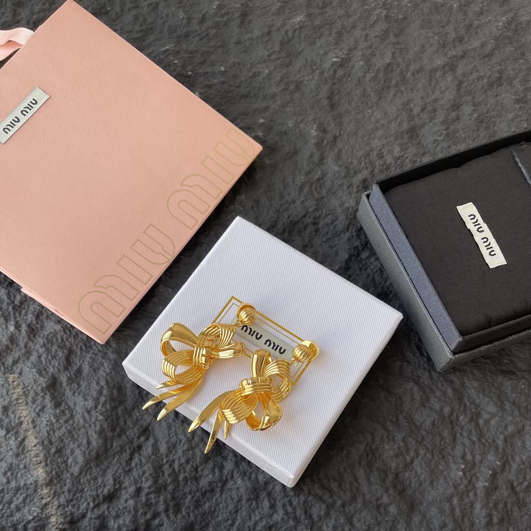 Chanel Gold Bow Earrings